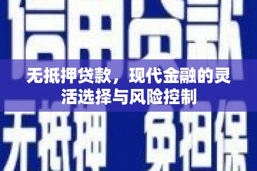 沁阳无抵押贷款，现代金融的灵活选择与风险控制