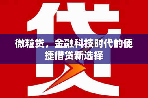 沁阳微粒贷，金融科技时代的便捷借贷新选择