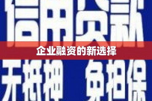 沁阳企业融资的新选择